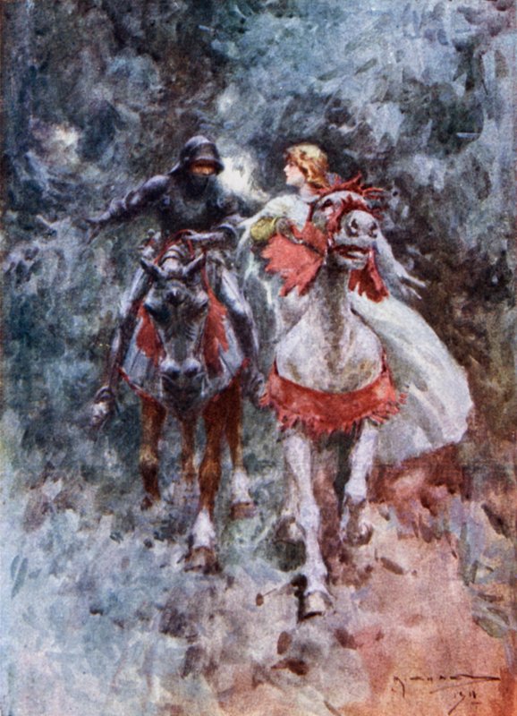 A lovag és a Lorelei (színes litó) alkotó: Arthur C. (after) Michael