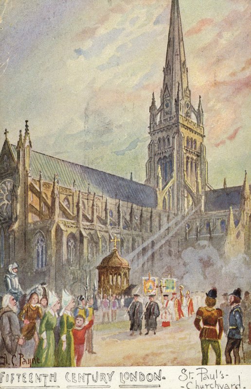 Tizenötödik századi London – Szent Pál templomkertje alkotó: Arthur Charles Payne