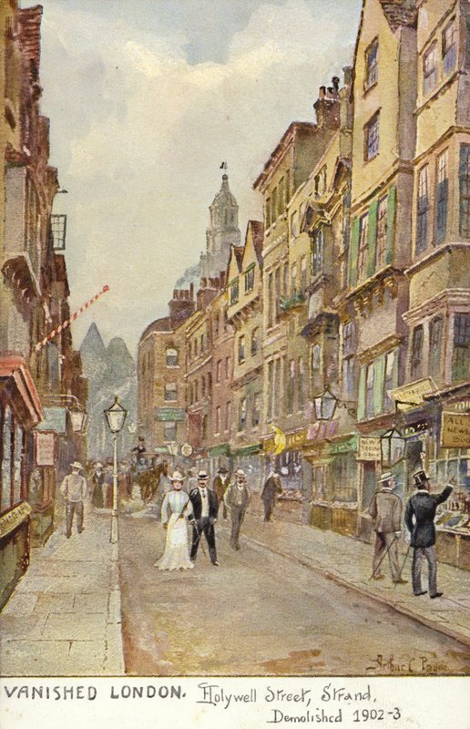 Eltűnt London – Hollywell Street, Strand, lebontva 1902-3 alkotó: Arthur Charles Payne