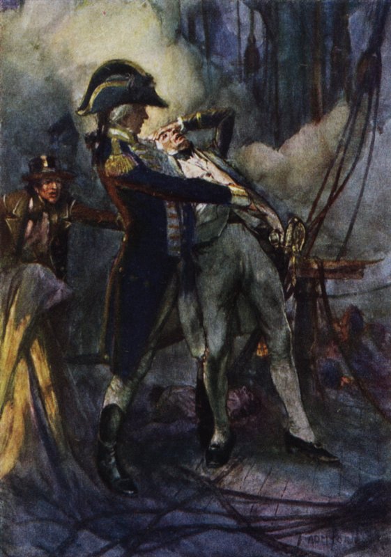 Nelson súlyosan megsebesült a Nílusnál, Berry kapitány a karjába kapta, ahogy zuhant alkotó: Arthur David McCormick