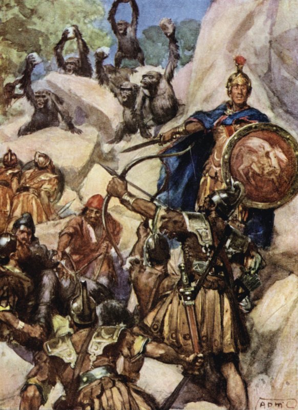 A karthágóiak megtámadják a gorillákat alkotó: Arthur David McCormick