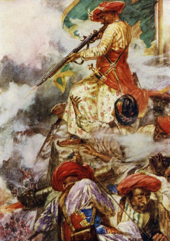 Maga Tipu hűvösen lőtt előrenyomuló ellenségeire alkotó: Arthur David McCormick