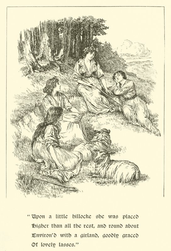 Sir Calidore, az udvariasság lovagja, Coridon és Pastorella (metszet) alkotó: Arthur George Walker