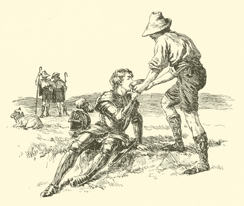 Sir Calidore, az udvariasság lovagja, The Quest Of The Blatant Beast (metszet) alkotó: Arthur George Walker