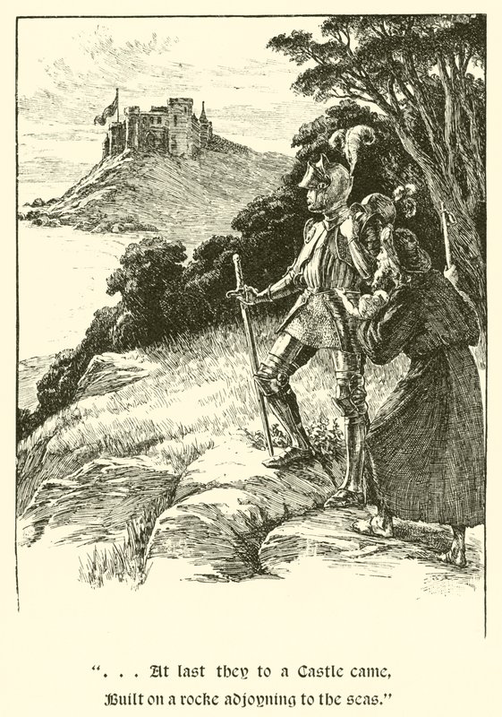 Sir Guyon, A három nővér (metszet) alkotó: Arthur George Walker