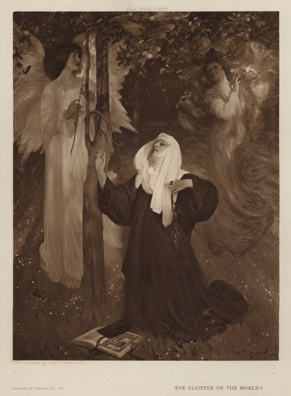 A kolostor vagy a világ? (litho) alkotó: Arthur Hacker
