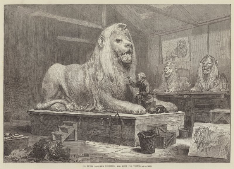 Sir Edwin Landseer Az oroszlánok modellezése a Trafalgar-tér számára alkotó: Arthur Hopkins