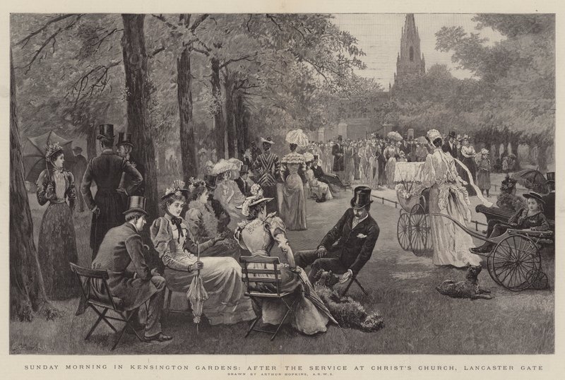 Vasárnap délelőtt a Kensington Gardensben, a Lancaster Gate-i Christ
