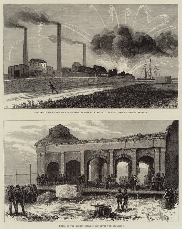 A Woolwich Arsenal rakétagyárának felrobbanása alkotó: Arthur Hopkins