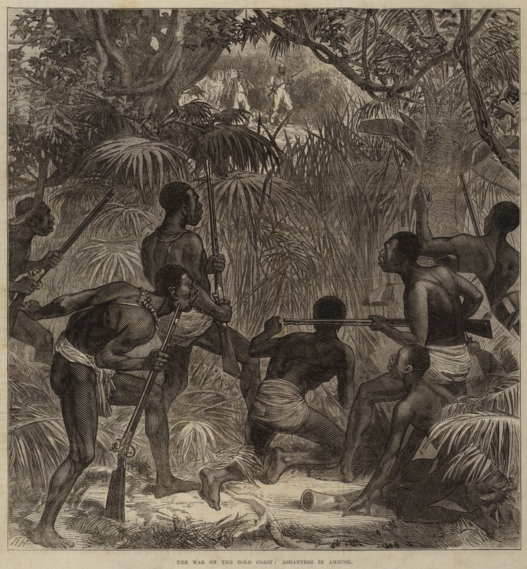 A háború az Aranyparton, Ashantees in Ambush alkotó: Arthur Hopkins