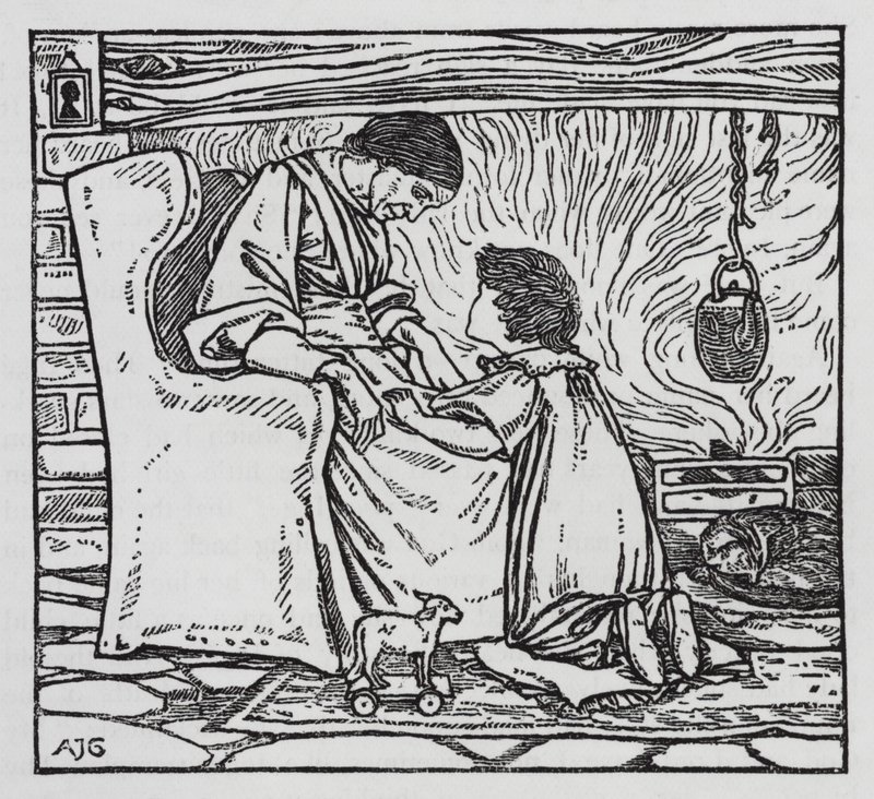 Hans Christian Andersen: A lány, aki a cipón taposta (litho) alkotó: Arthur Joseph Gaskin