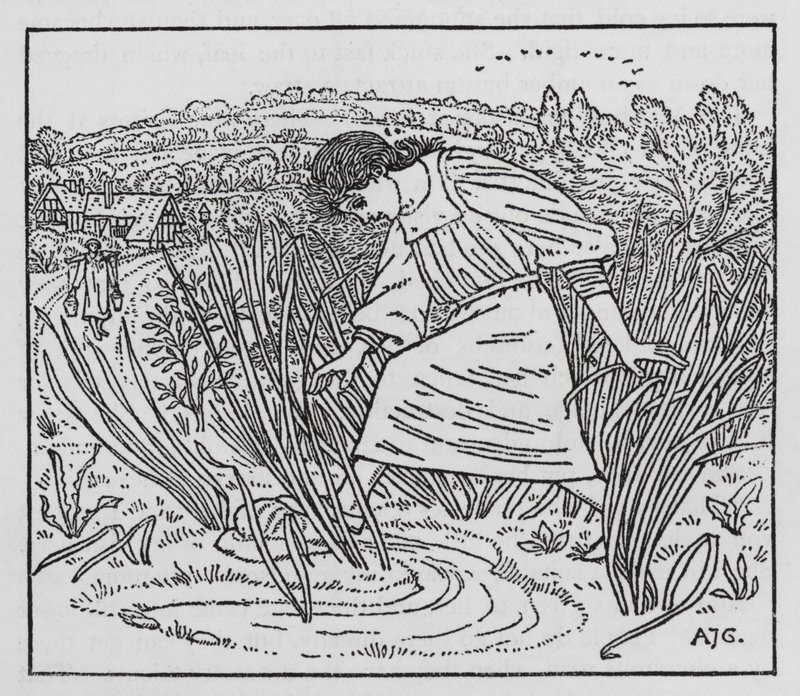Hans Christian Andersen: A lány, aki a cipón taposta (litho) alkotó: Arthur Joseph Gaskin