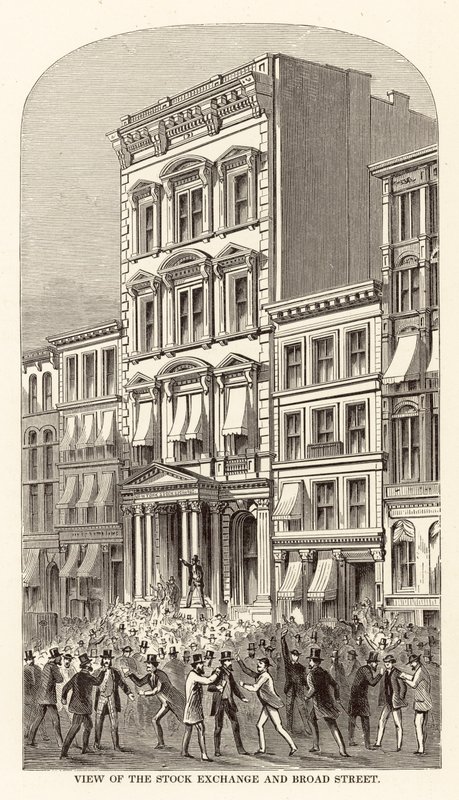 Kilátás a tőzsdére és a Broad Streetre alkotó: Arthur Lumley