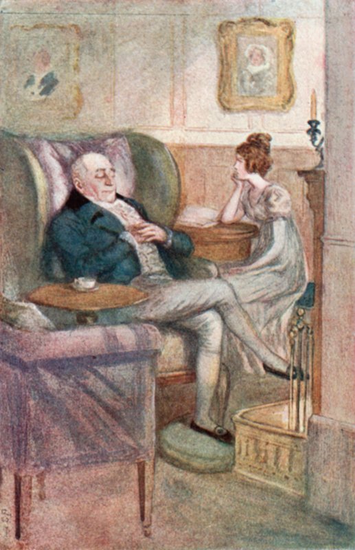 Illusztráció Emma számára, Jane Austen alkotó: Arthur Wallis Mills
