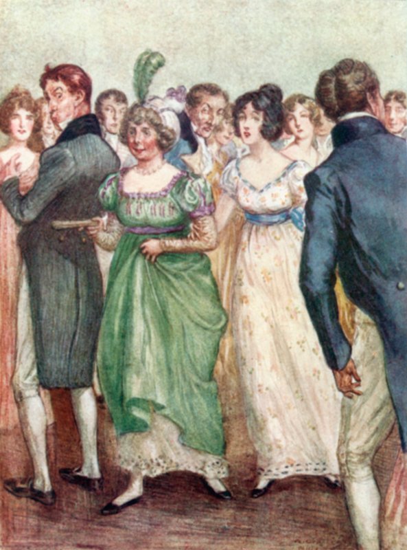 Illusztráció a Northanger Abbey számára, Jane Austen alkotó: Arthur Wallis Mills
