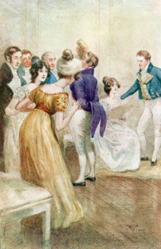 Illusztráció a Northanger Abbey számára, Jane Austen alkotó: Arthur Wallis Mills