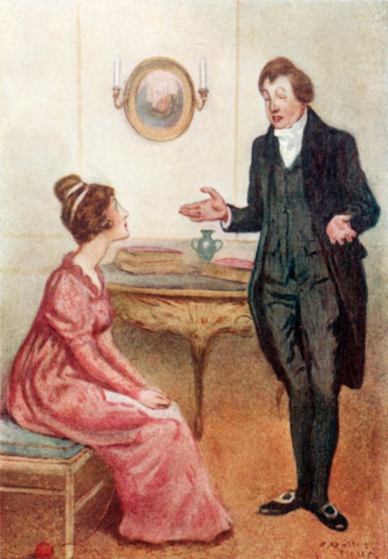 Illusztráció a Büszkeség és balítélethez, Jane Austen alkotó: Arthur Wallis Mills