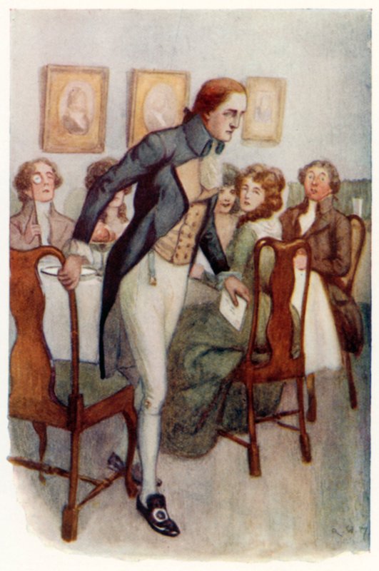 Illusztráció a Büszkeség és balítélethez, Jane Austen alkotó: Arthur Wallis Mills