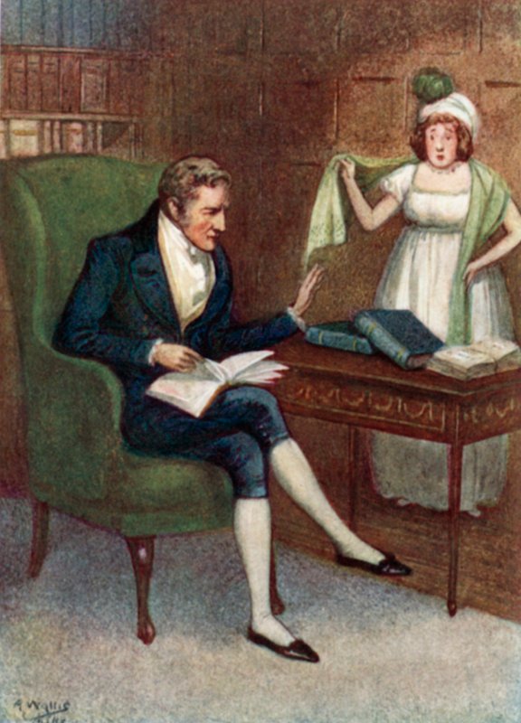 Illusztráció a Büszkeség és balítélethez, Jane Austen alkotó: Arthur Wallis Mills