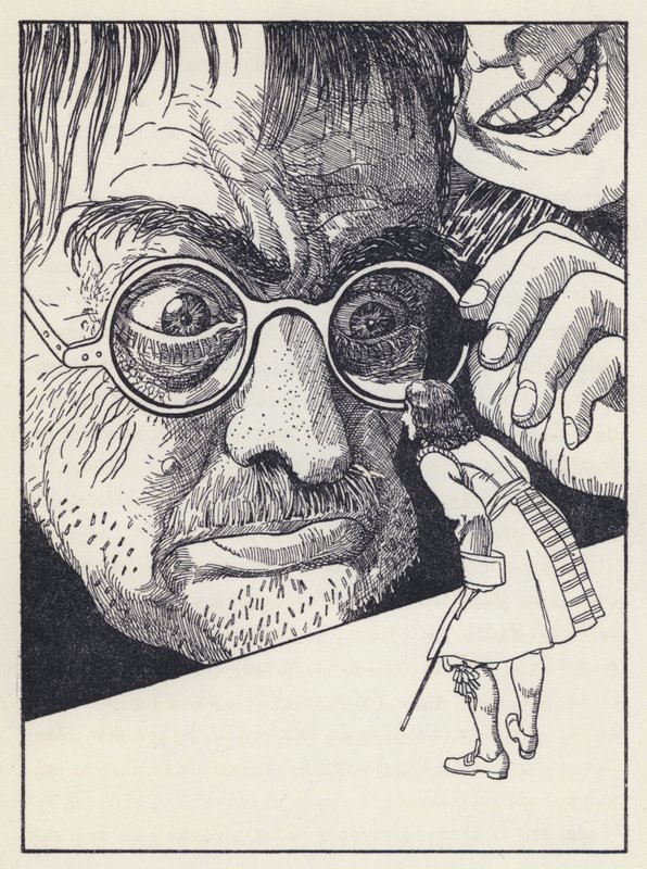Illusztráció a Gulliver utazásaihoz, Jonathan Swift (litho) alkotó: Artus Scheiner