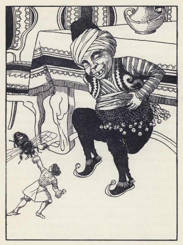 Illusztráció a Gulliver utazásaihoz, Jonathan Swift alkotó: Artus Scheiner