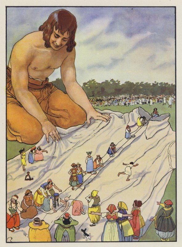 Illusztráció a Gullivers utazásokhoz, Jonathan Swift alkotó: Artus Scheiner