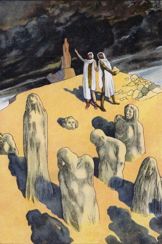 Prométheusz agyagból embert teremtett (színes litho) alkotó: Artus Scheiner