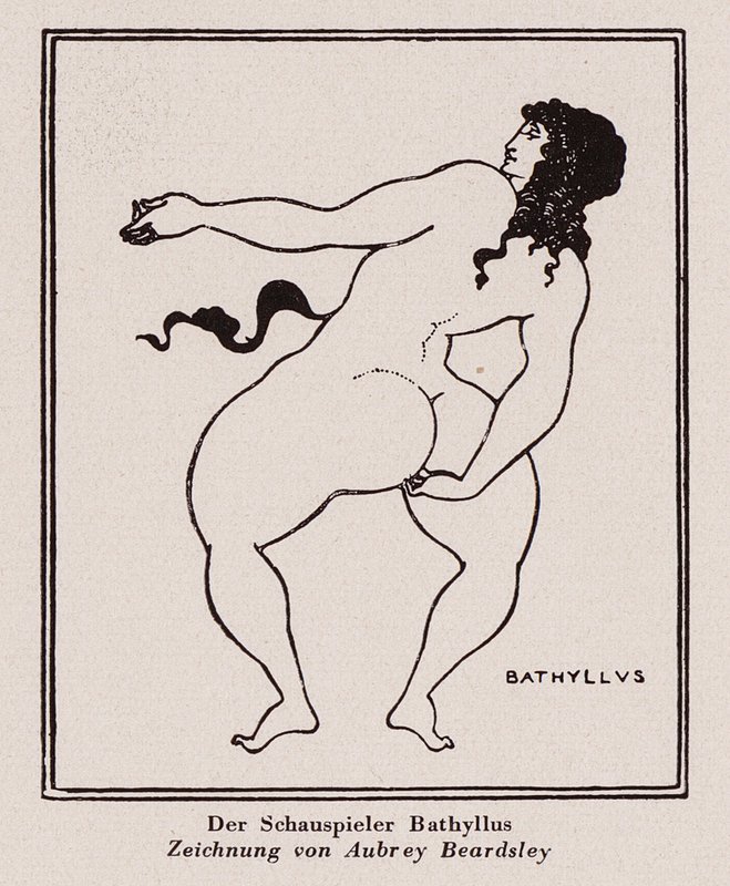 Bathyllus, római táncos és a pantomimus előadója (toll és tinta) alkotó: Aubrey (after) Beardsley