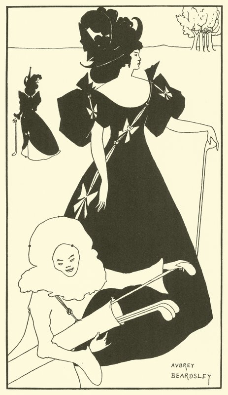 Golfkártya tervezése (litográfia) alkotó: Aubrey (after) Beardsley
