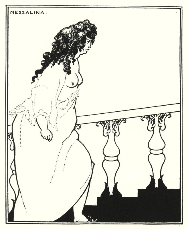 Messalina visszatér a fürdőből (metszet) alkotó: Aubrey (after) Beardsley