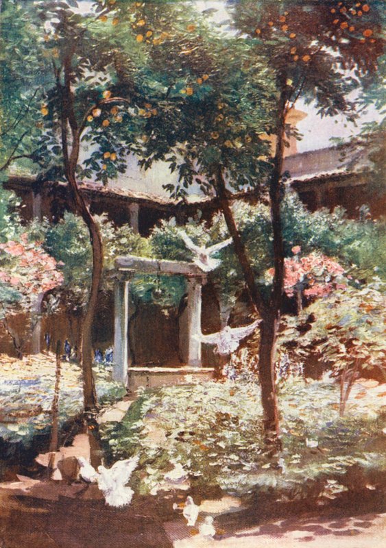 Róma: S Giovanni degli Genovesi kerengő (színes litográfia) alkotó: Aubrey Waterfield