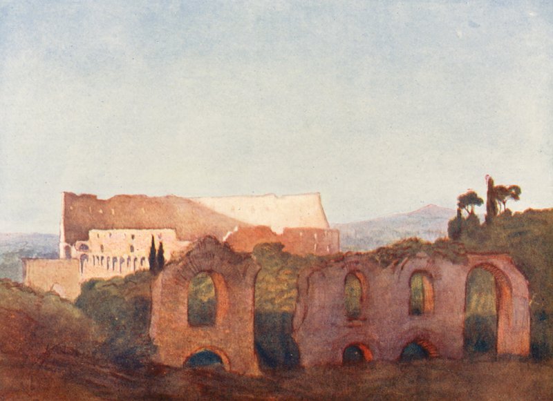 Róma: Colosseum (színes litográfia) alkotó: Aubrey Waterfield