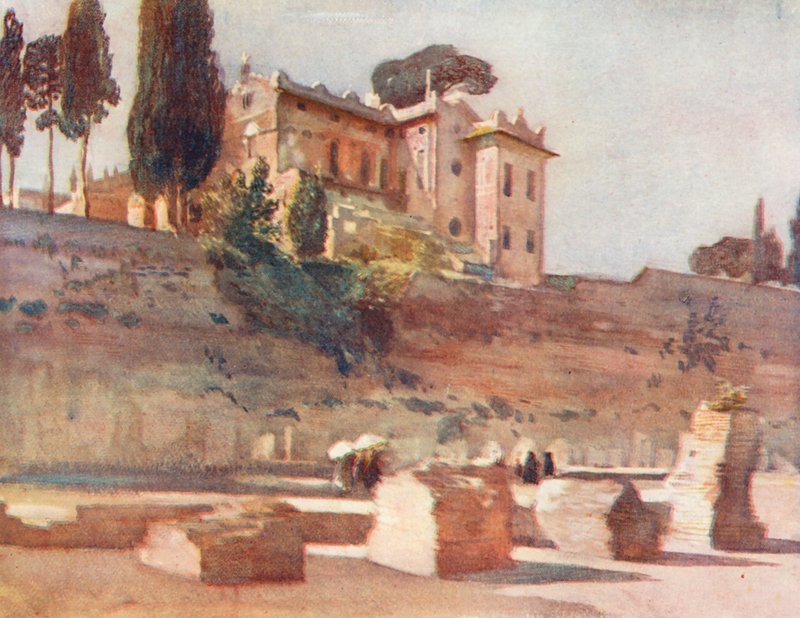 Róma: Domitianus stadionjából (színes litográfia) alkotó: Aubrey Waterfield