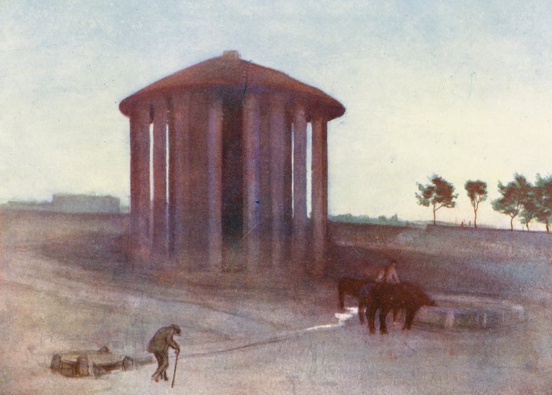 Róma: Vesta-templom (színes litográfia). alkotó: Aubrey Waterfield