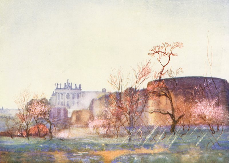 Róma: Amphitheatrum Castrense (színes litográfia). alkotó: Aubrey Waterfield