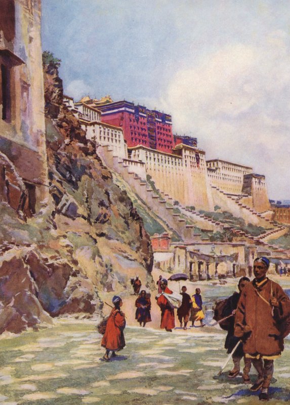 A Potala, Tibet (színes litográfia) alkotó: Auguste Gerardin