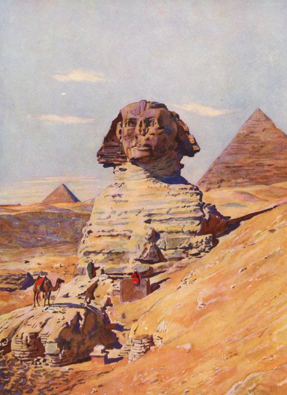 Szfinx, Egyiptom (színes litográfia) alkotó: Auguste Gerardin