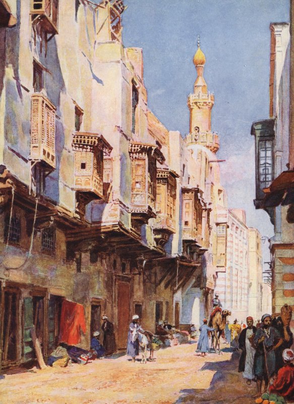 Kairó, Egyiptom (színes litográfia) alkotó: Auguste Gerardin