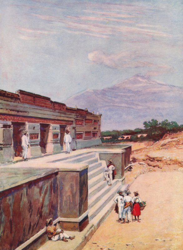 Mitla romjai, Mexikó (színes lithó) alkotó: Auguste Gerardin