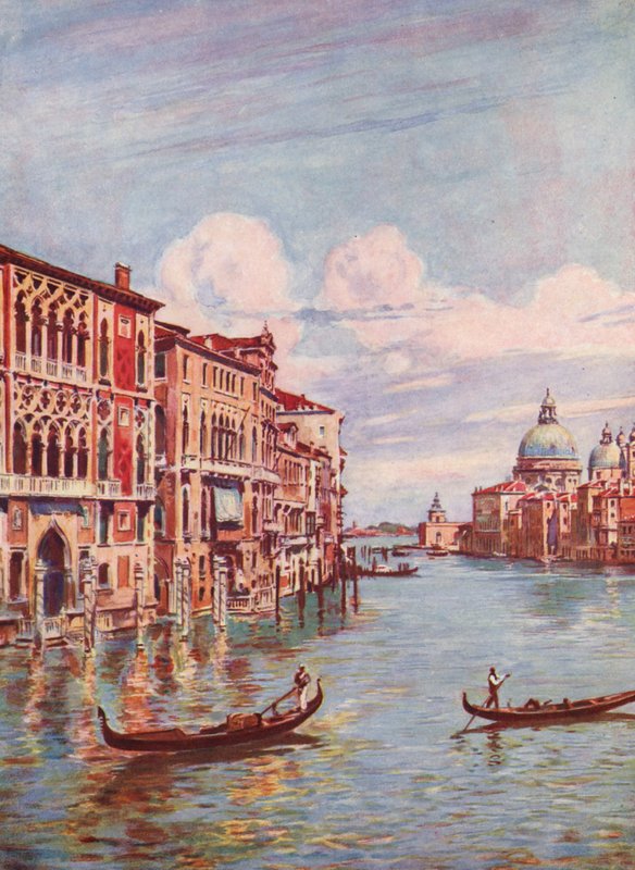 Velence, Canal Grande, Olaszország (színes litográfia) alkotó: Auguste Gerardin
