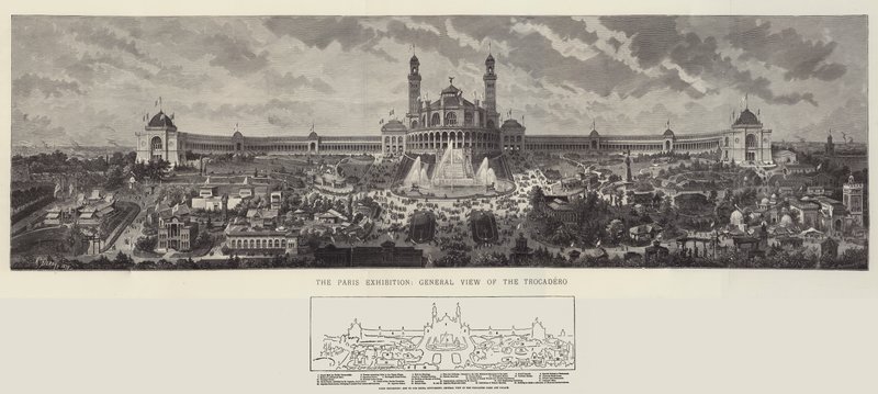 A párizsi kiállítás, a Trocadero általános képe alkotó: Auguste Victor Deroy