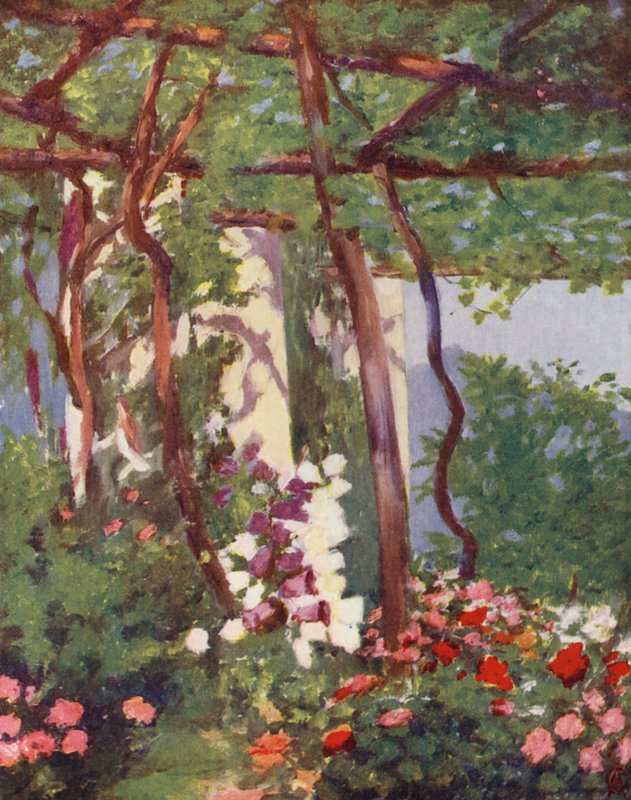 Kert, Villa Palumbo, Ravello (színes litho) alkotó: Augustine Fitzgerald