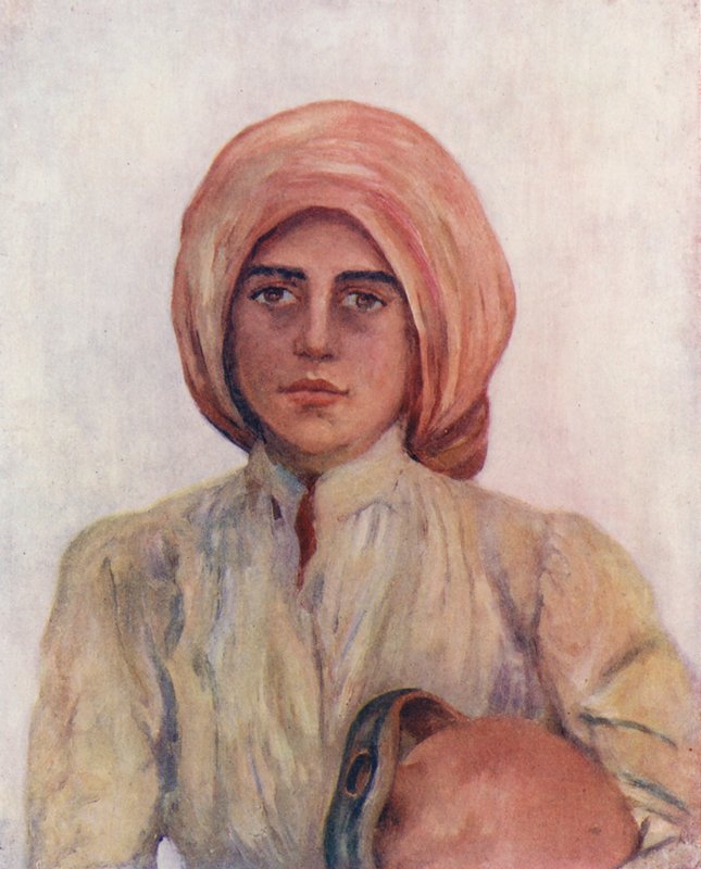 Capri parasztlány (színes litográfia) alkotó: Augustine Fitzgerald