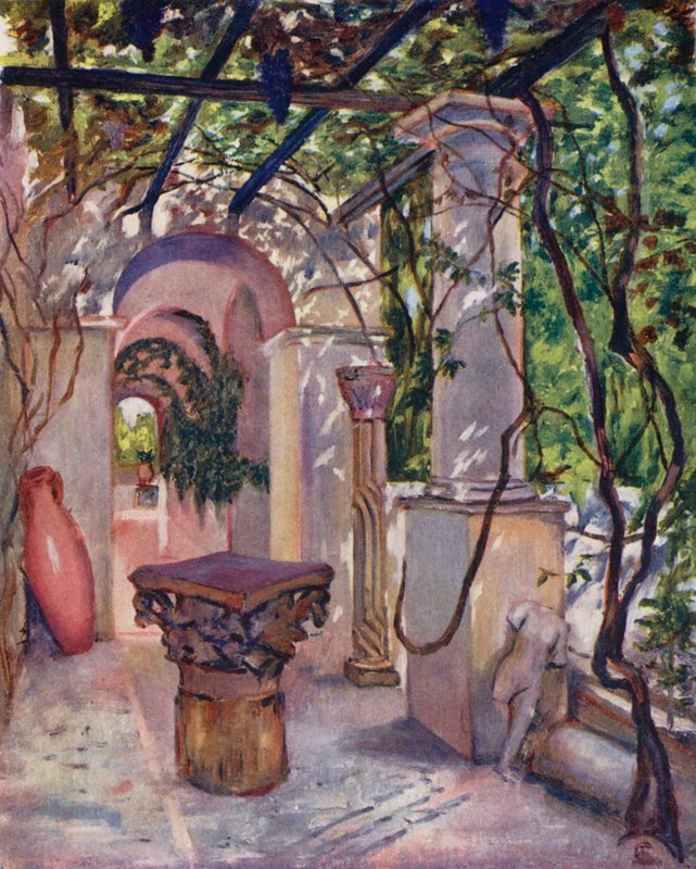 Villa Munthe, Anacapri (színes litográfia) alkotó: Augustine Fitzgerald