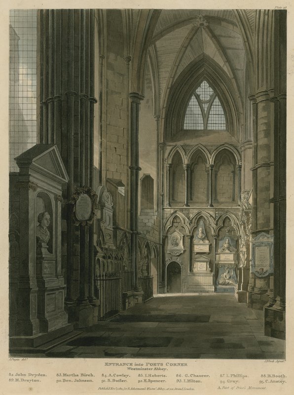 Bejárat a Poets Cornerbe, Westminster Apátság, London alkotó: Augustus Charles Pugin