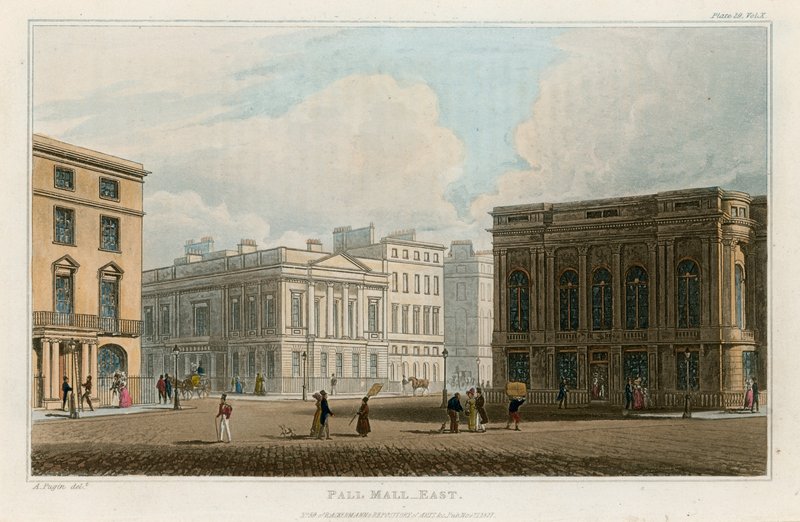 Pall Mall East, London alkotó: Augustus Charles Pugin