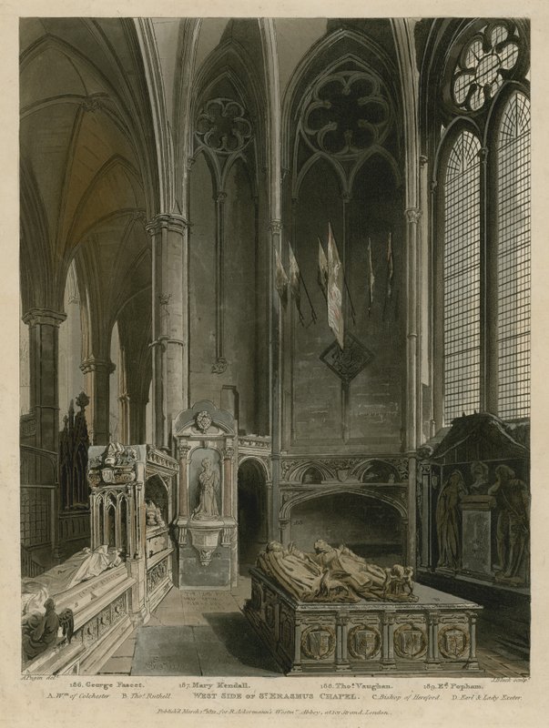 A St Erasmus-kápolna nyugati oldala, Westminster Abbey, London alkotó: Augustus Charles Pugin
