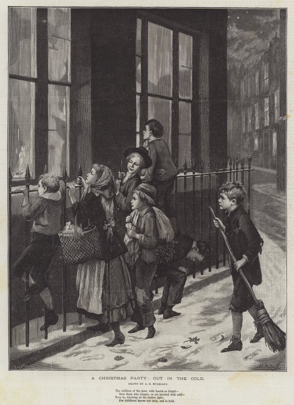 Karácsonyi buli, kint a hidegben alkotó: Augustus Edward Mulready