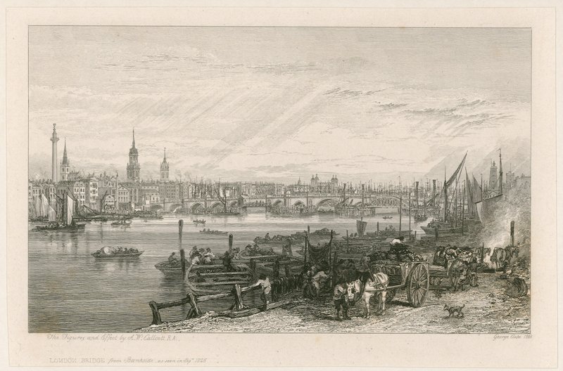 A New London Bridge építése, 1826 alkotó: Augustus Wall Callcott
