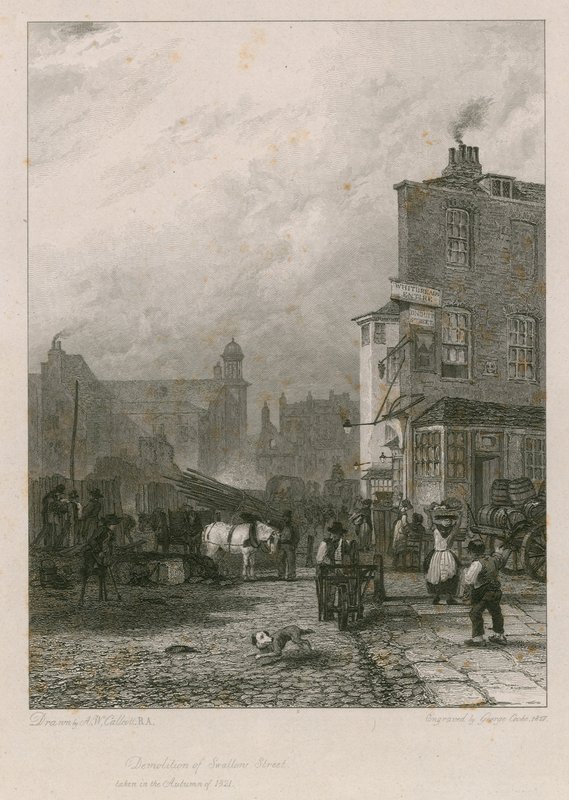 A Swallow Street lebontása, London alkotó: Augustus Wall Callcott